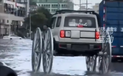 广东台风天男子爆改宝骏悦也上路 车轮比车高！结果惨遭扣车！