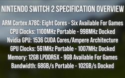 Switch 2完整频率确认！主机模式下CPU 998MHz、GPU 1007MHz！