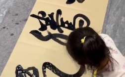 被6岁女孩的书法水平惊到了 “神州腾飞”四个字遒劲有力！