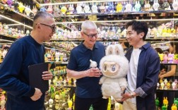 苹果CEO库克现身上海泡泡玛特相关巡展 王宁送给库克惊喜礼物！