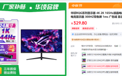 华硕ROG高刷显示器才329元？看清楚是华顷RQG！